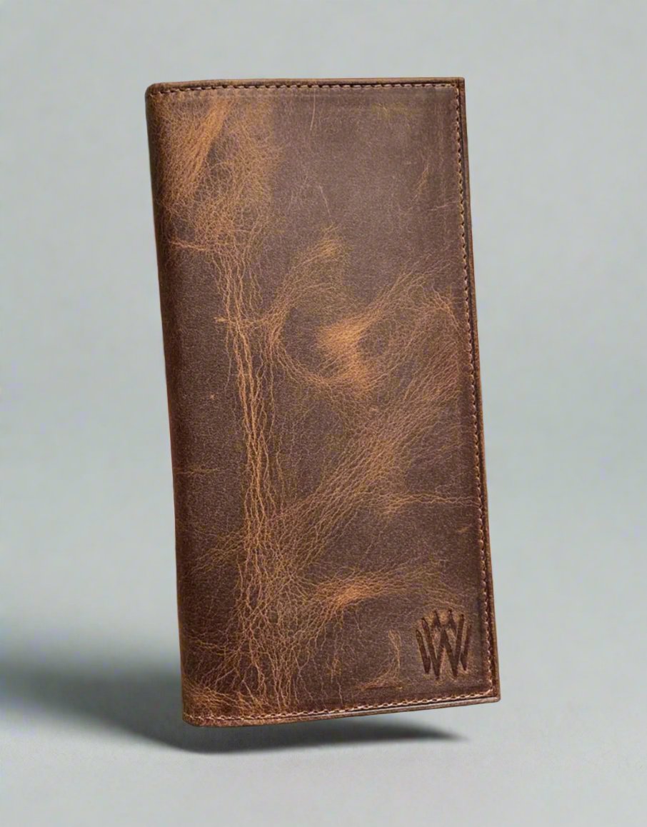 Brown Leather Phone Wallet – Magnetic Flap for Men