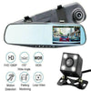 1080P Rear View Reversing Mirror 4.3&#39;&#39; Front And Rear DVR Car Dash Camera Dual Lens