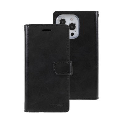 Diary Cover Case for iPhone 14 Max (Black)
